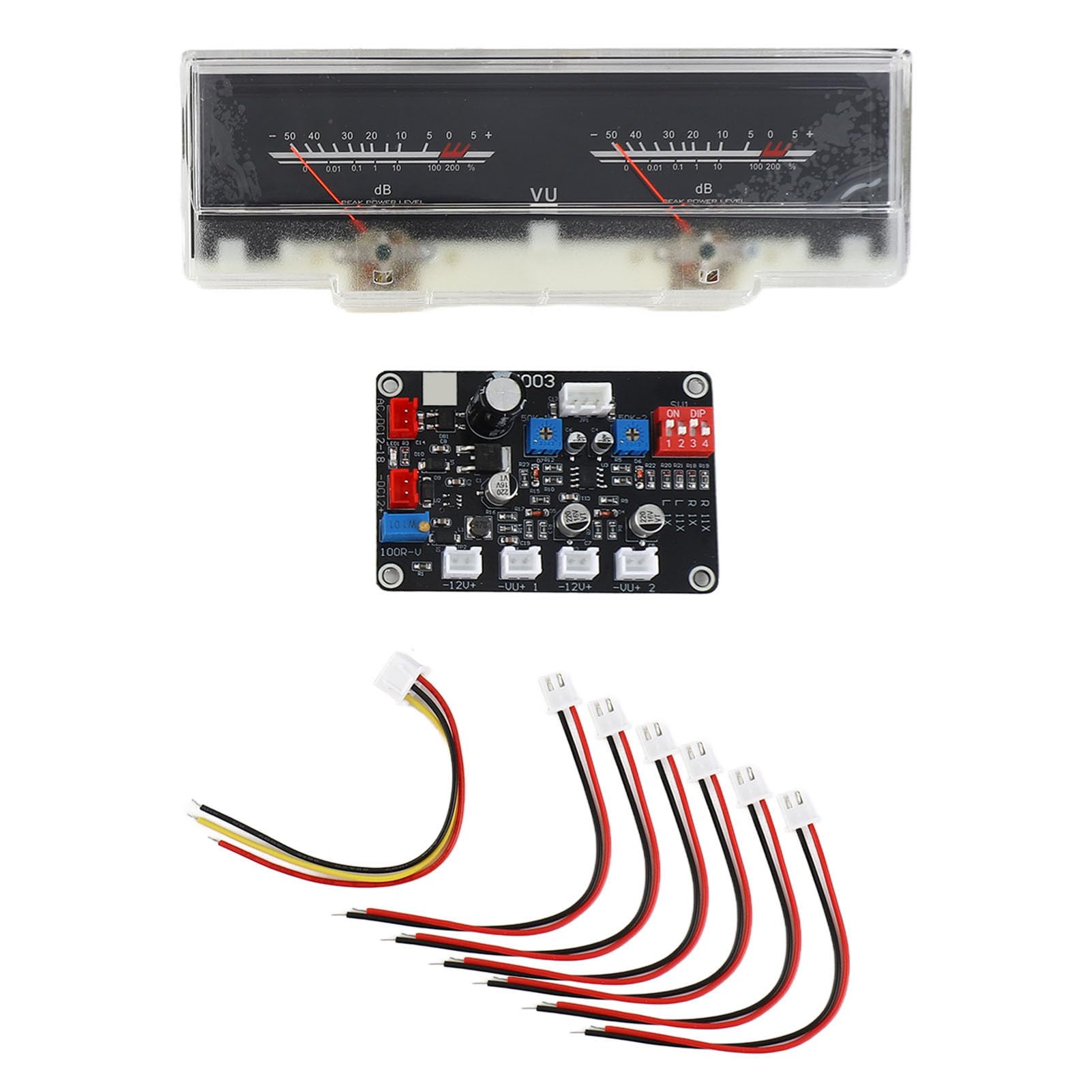 Cryfokt Amplificatori Preamplificatori Misuratore di Livello DB VU Meter con Scheda Driver Retroilluminata per Appassionati di Audio Domestico ABS + PCB