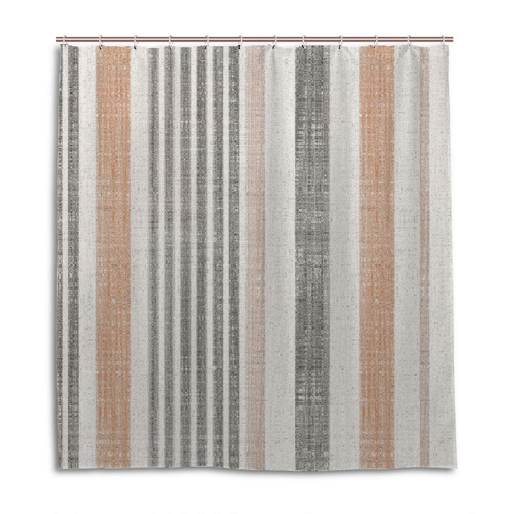 Rideau de douche multicolore en polyester effet lin 152x183 cm