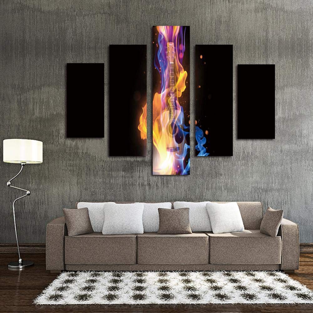 Art mural pour salon : quintet de guitare en impression HD jet d'encre pour decoration de maison