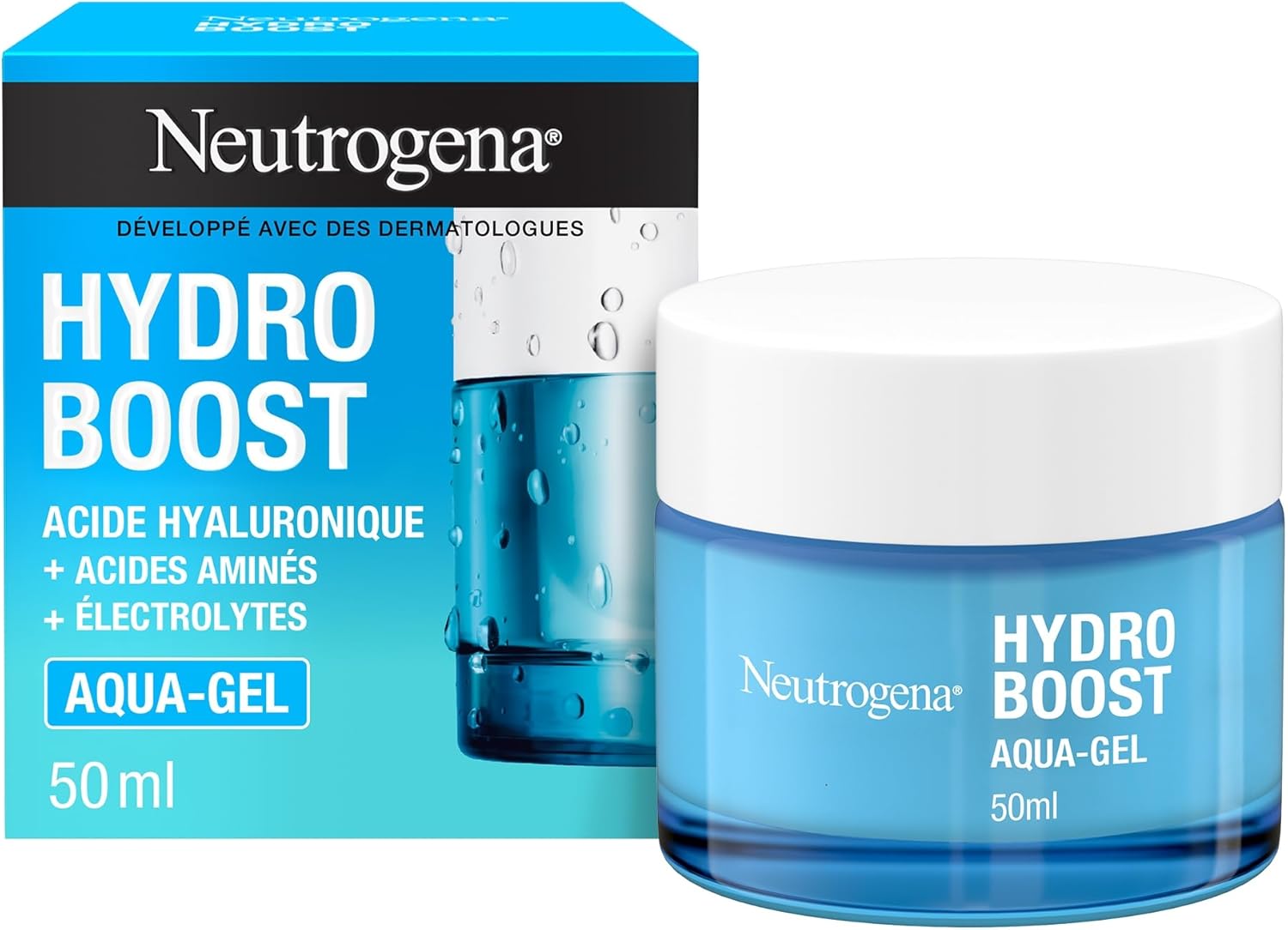 Neutrogena Aqua-Gel Hydro Boost (50ml jar) – Hydrating cream for all skin types with hyaluronic acid – Moisturizing gel for a fresh and radiant complexion