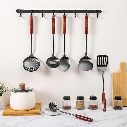 Miniatura 4 de FJNATINH Juego de utensilios de cocina de acero inoxidable 304 - 6 piezas Juego de espátulas para wok Herramientas de cocina Espátula, cucharón de