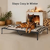 Vista 2 de Veehoo Outdoor Elevated Dog Bed Large Sized Dogs, XL Cooling Raised Dog Cots Beds Training Platform Off Ground Hammock with Breathable Mesh, No-Slip