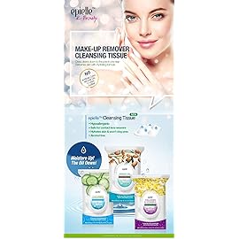Epielle Green Tea Makeup Remover Wipes, Gentle Daily Facial Cleanser Towelettes, Remove Dirt, Oil & Waterproof Mascara, Stocking Stuffers, 60 Count (Pack of 2)