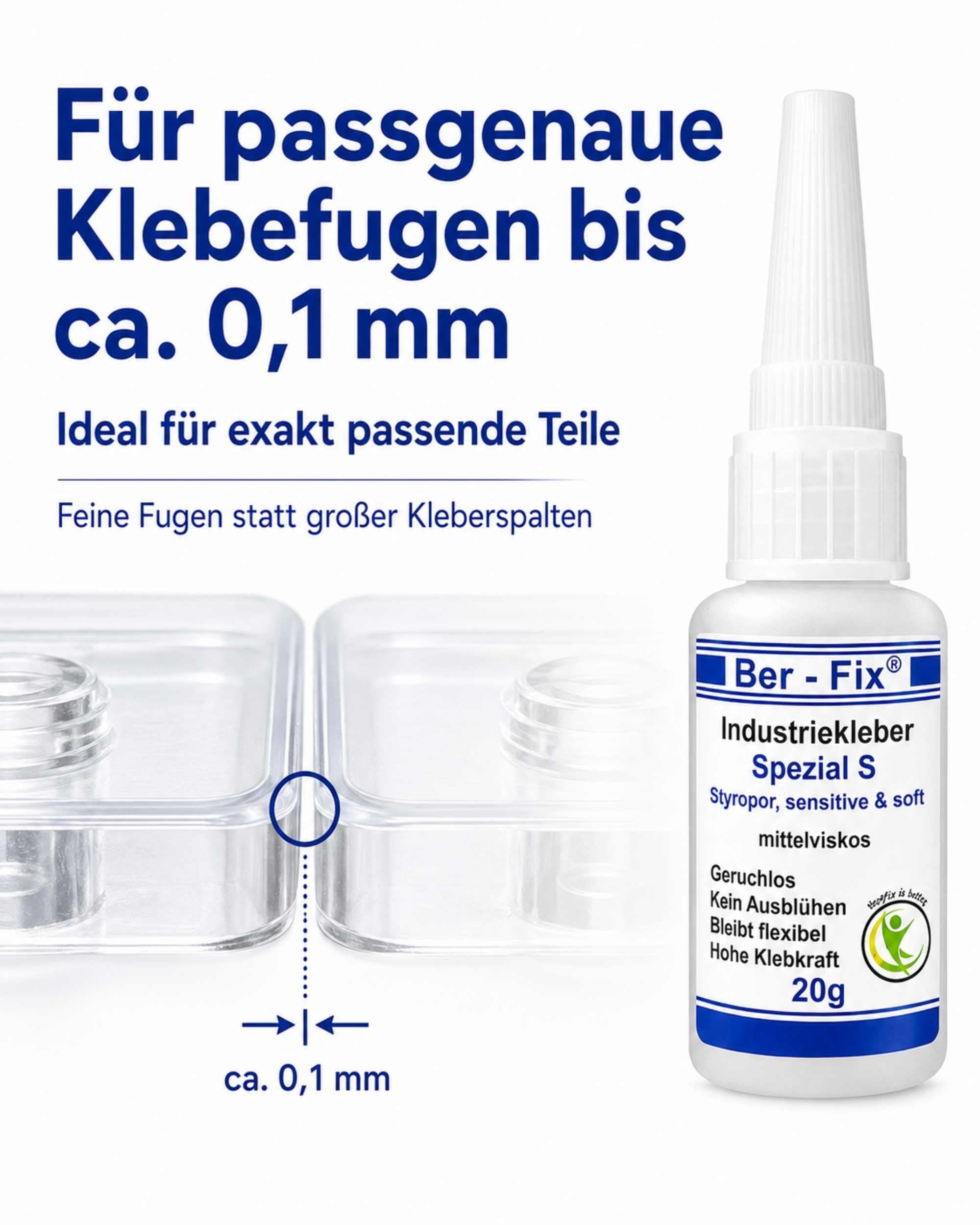 Ber-Fix Spezial S PMMA Acryl 50g + Leerflasche + Feindüsen