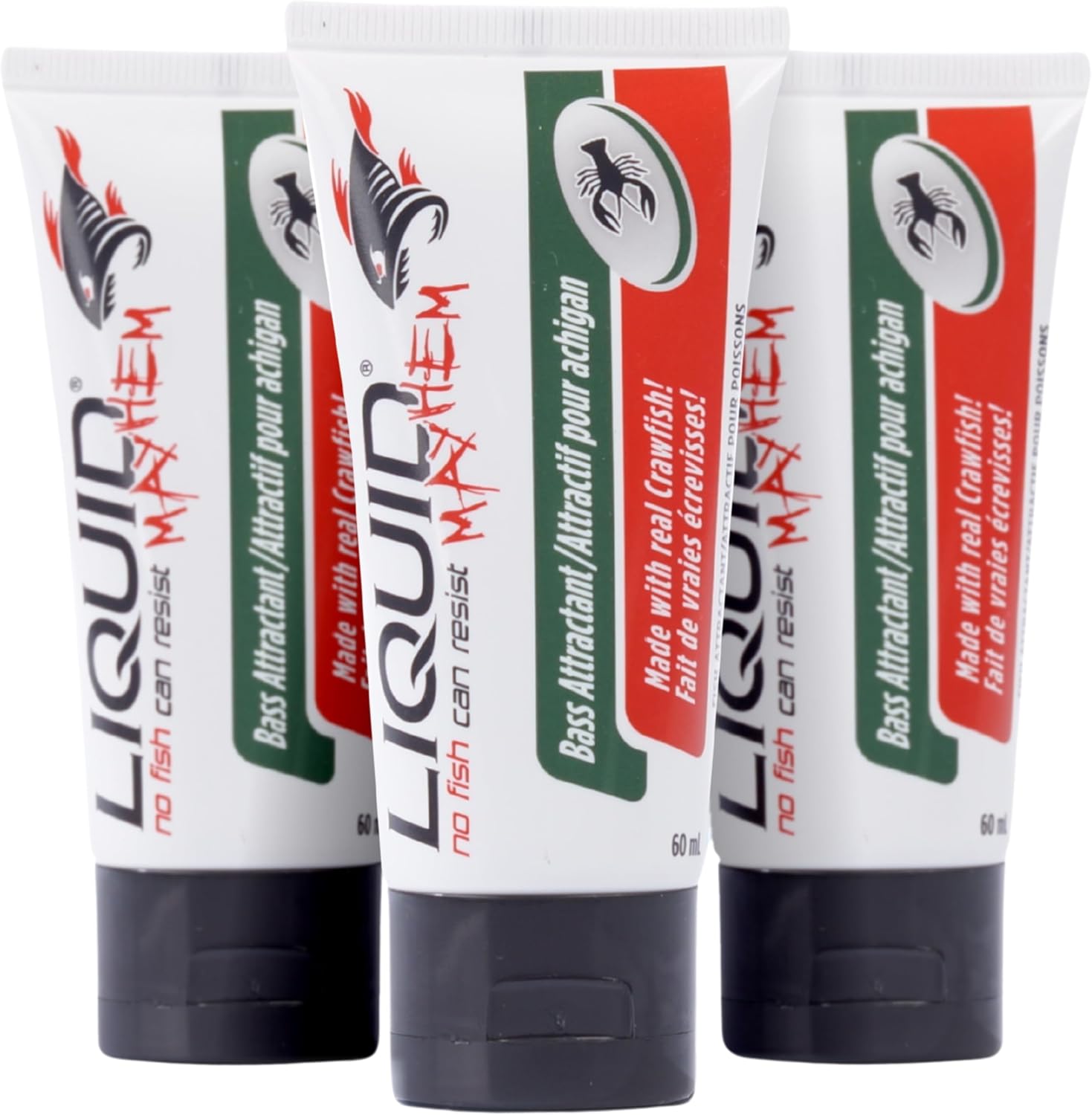 Liquid Mayhem Bass Fish Attractant Gel 60 ml / 2 oz · 60 Uses – Real Bass Bait & Aminos | UV-Enhanced Long-Lasting Gel – All Lure Types