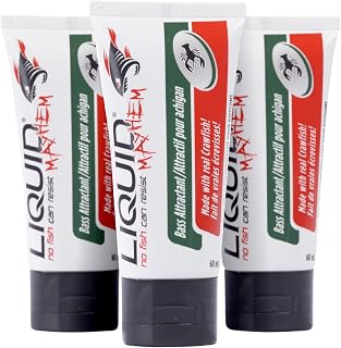 Liquid Mayhem Bass Fish Attractant Gel 60 ml / 2 oz · 60 Uses – Real Bass Bait & Aminos | UV-Enhanced Long-Lasting Gel – All Lure Types