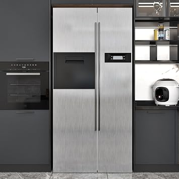Silver Stainless Steel Contact Paper Waterproof Chrome Contact Paper Removable Metallic Silver Wallpaper Peel and Stick Thicken Metal Look Vinyl Wrap for Countertops Appliances 15.8" x 120"