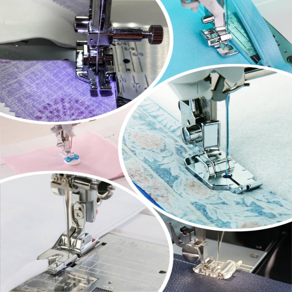 Presser Feet Set 13Pcs Snap On Sewing Machine Foot for Brother Singer Janome Babylock Kenmore Low Shank Sewing Machine Use