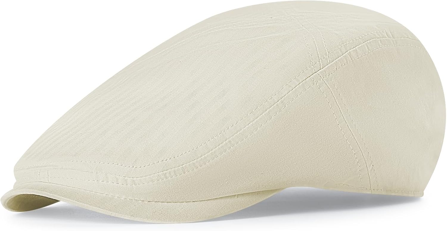 Men's Newsboy Flat Cap 100% Cotton Gatsby Ivy Golf Cabbie Hunting Summer Hat