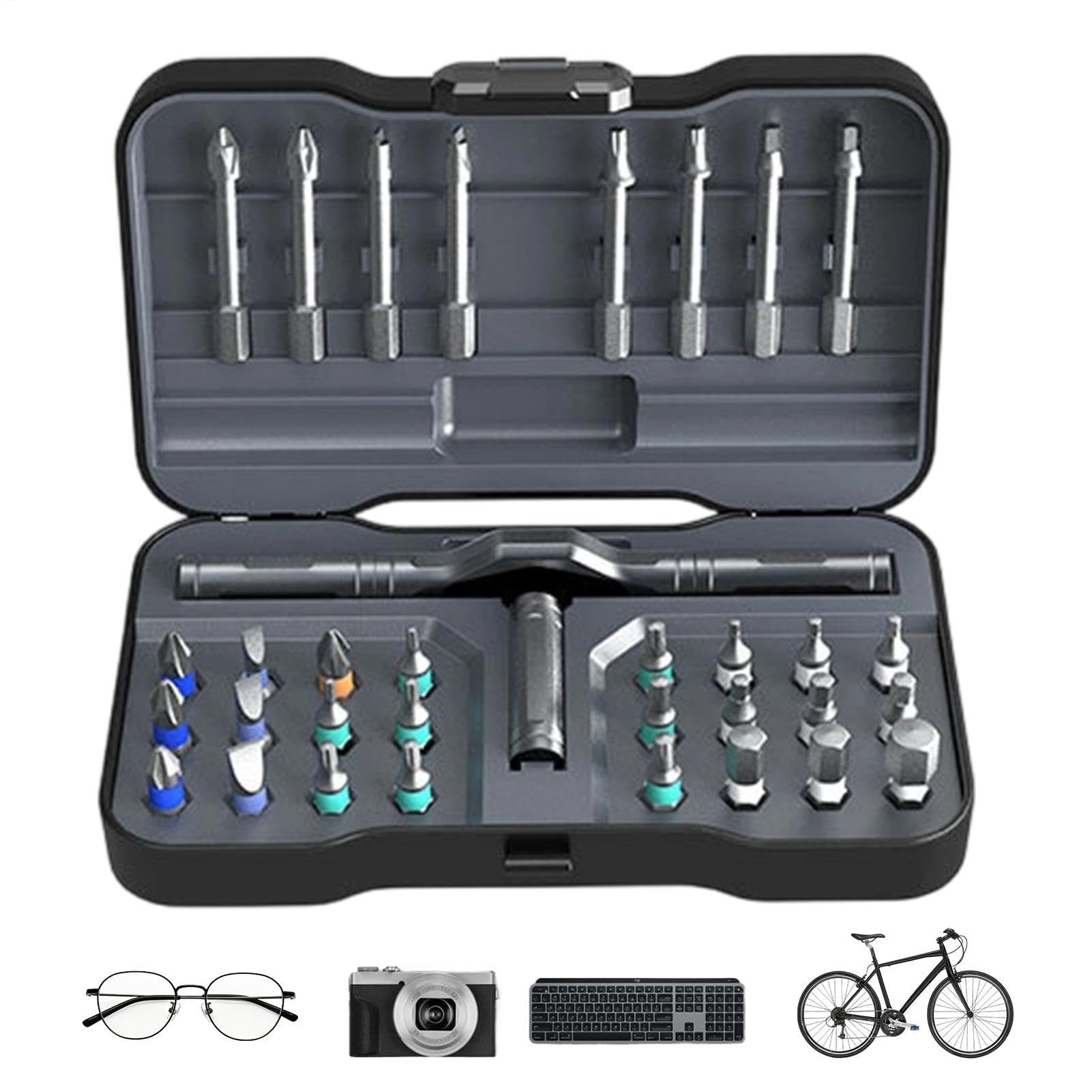 Set di cacciaviti magnetici a cricchetto con valigetta 32 in 1