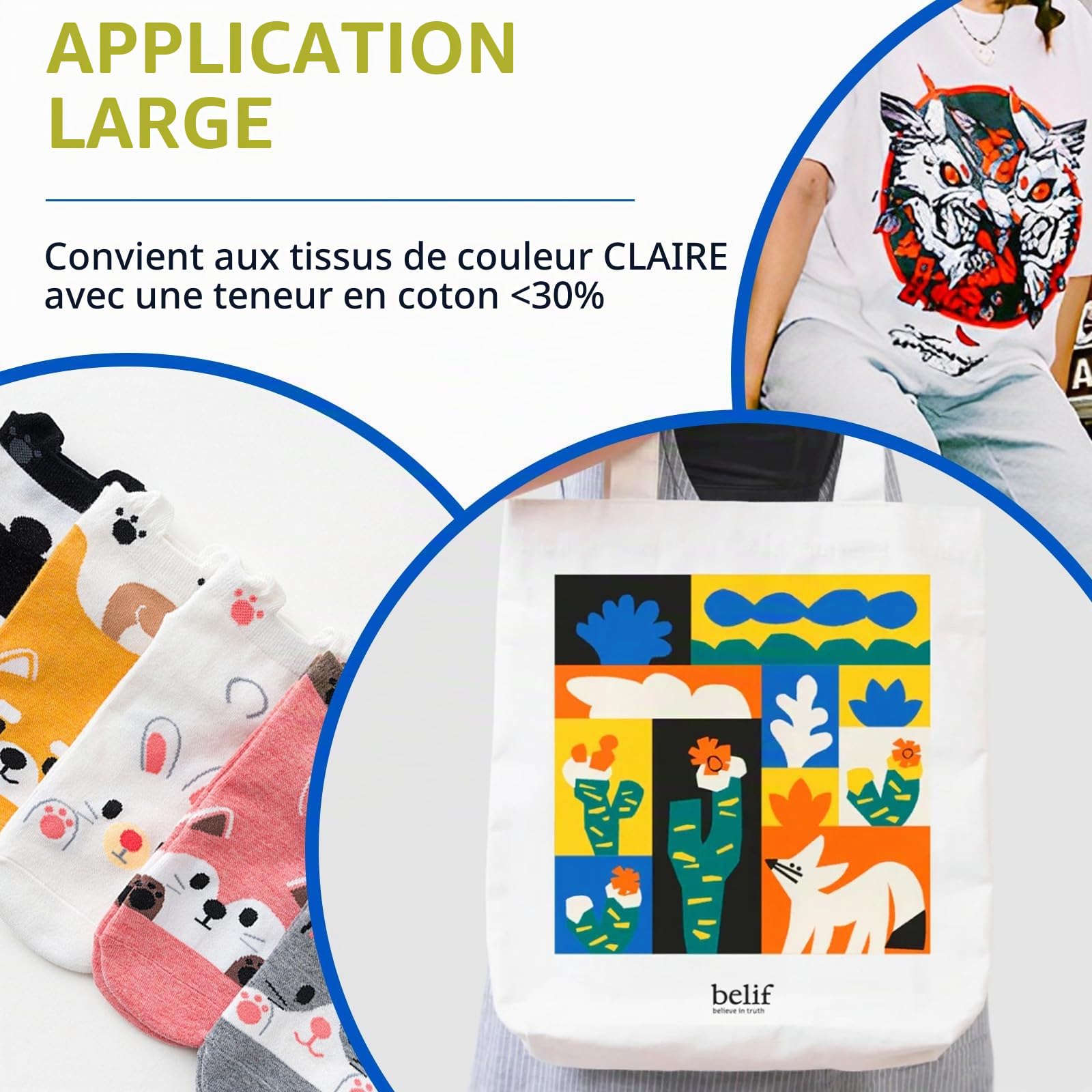 Papier de sublimation A4, 210x297 mm, 100 feuilles, 120 g/m², pour Mug, T-shirts, Textile, Tasses Compatible avec les Imprimantes à sublimation à jet d'encre