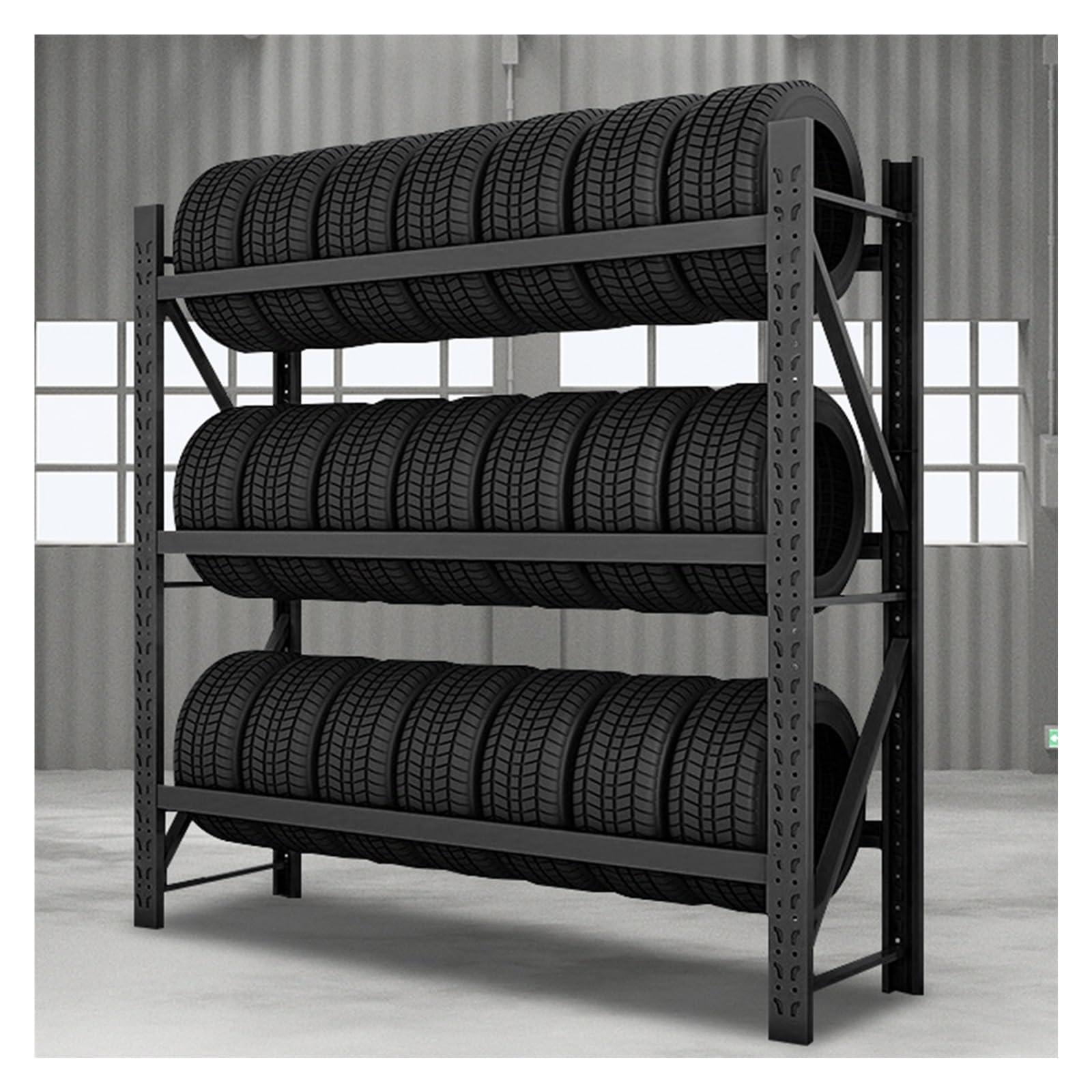 Supporto per pneumatici resistente per ATV/RV/semi pneumatici, per garage e uso esterno, ideale per la riparazione di pneumatici e lo stoccaggio stagionale (nero)
