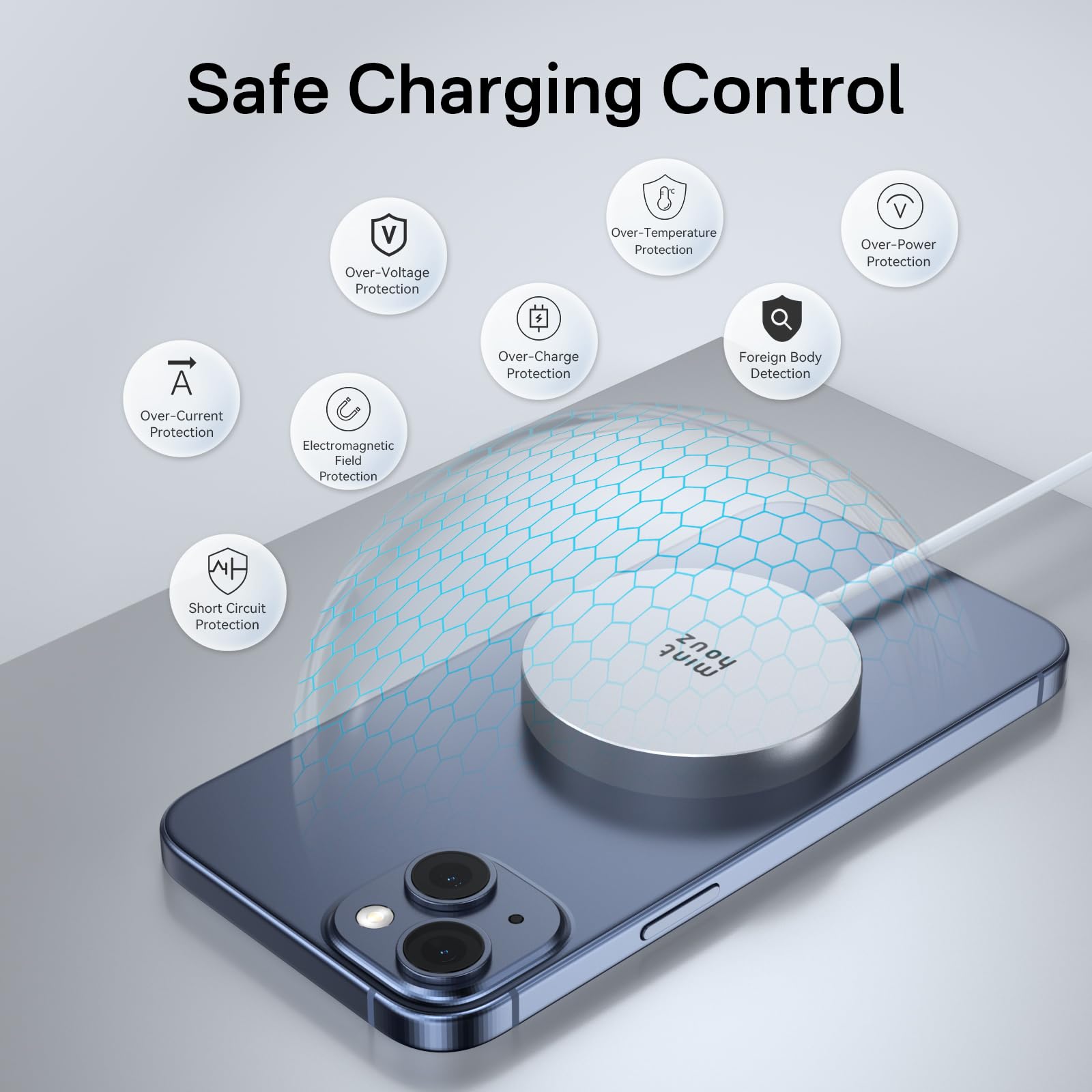 Minthouz Magnetische Ladehalterung – 20W Schnellladen, Verstellbar, Für IPhone 16-12 & AirPods