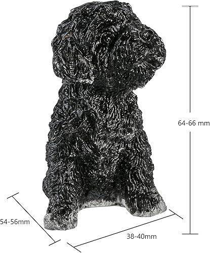 Miniatura 8 de Rockcloud Estatua de caniche de resina de cristal de jaspe rojo, hecha a mano, reiki, curación, cachorro, perro, estatua de piedra de cristal,