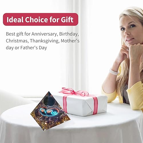 Miniatura 8 de Pirámide de cristal Orgonita Cristales de flor de vida Obsidiana y Amatista Energía Curativa Generador para protección, meditación y equilibrio