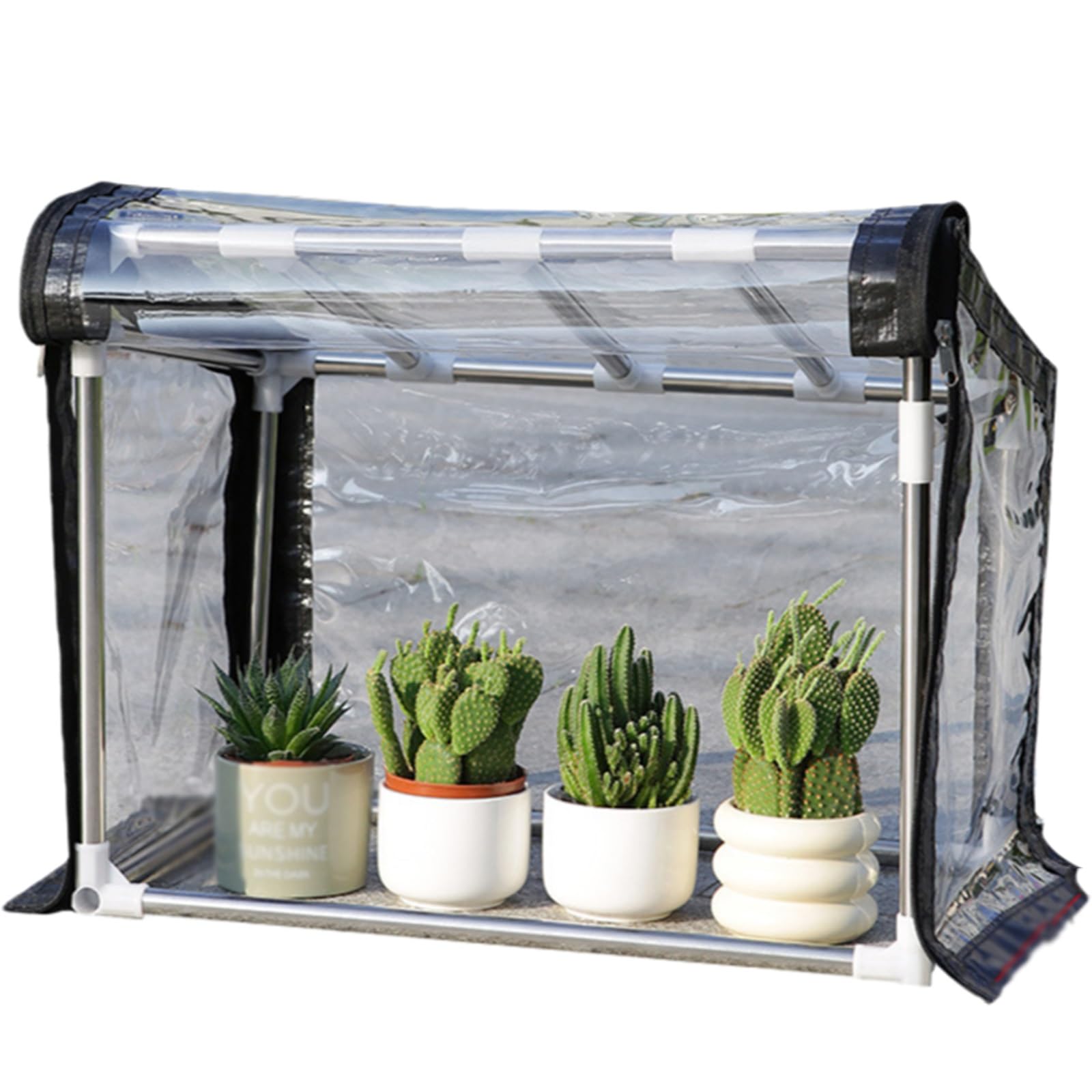 Piccole Serre, Mini Serra in PVC, Tenda da Sole Floreale Trasparente da Giardino Portatile per Interni ed Esterni, Protezione dal Gelo Freddo(70x30x30-40cm)