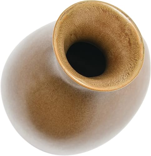 Miniatura 7 de Bloomingville Gres orgánico con forma orgánica, florero de esmalte reactivo moteado, 6 pulgadas de largo x 4 pulgadas de ancho x 10 pulgadas de