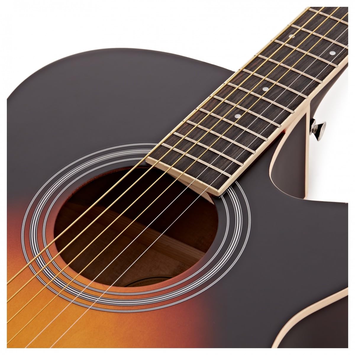 Chitarra elettroacustica con Cutaway Gear4music, Sunburst | Preamplificatore Integrato con EQ 3 Bande, Corpo in Tiglio per un Tono Chiaro ed Equilibrato, Manico a C Comodo
