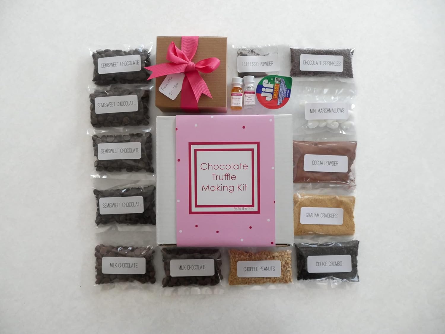 Chocolate Truffle Making Kit - Valentines (Easy DIY Intro to Chocolate Making). for All Ages! Includes 6 Unique Recipes, Instructions, and Ingredients. Makes 18 Hand-Rolled Gourmet Chocolate Truffles