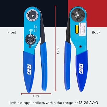 DMC AF8 Crimp Tool, 8 Indent Crimp, Qualified to M22520/1-01, Wire Range 12-26 AWG
