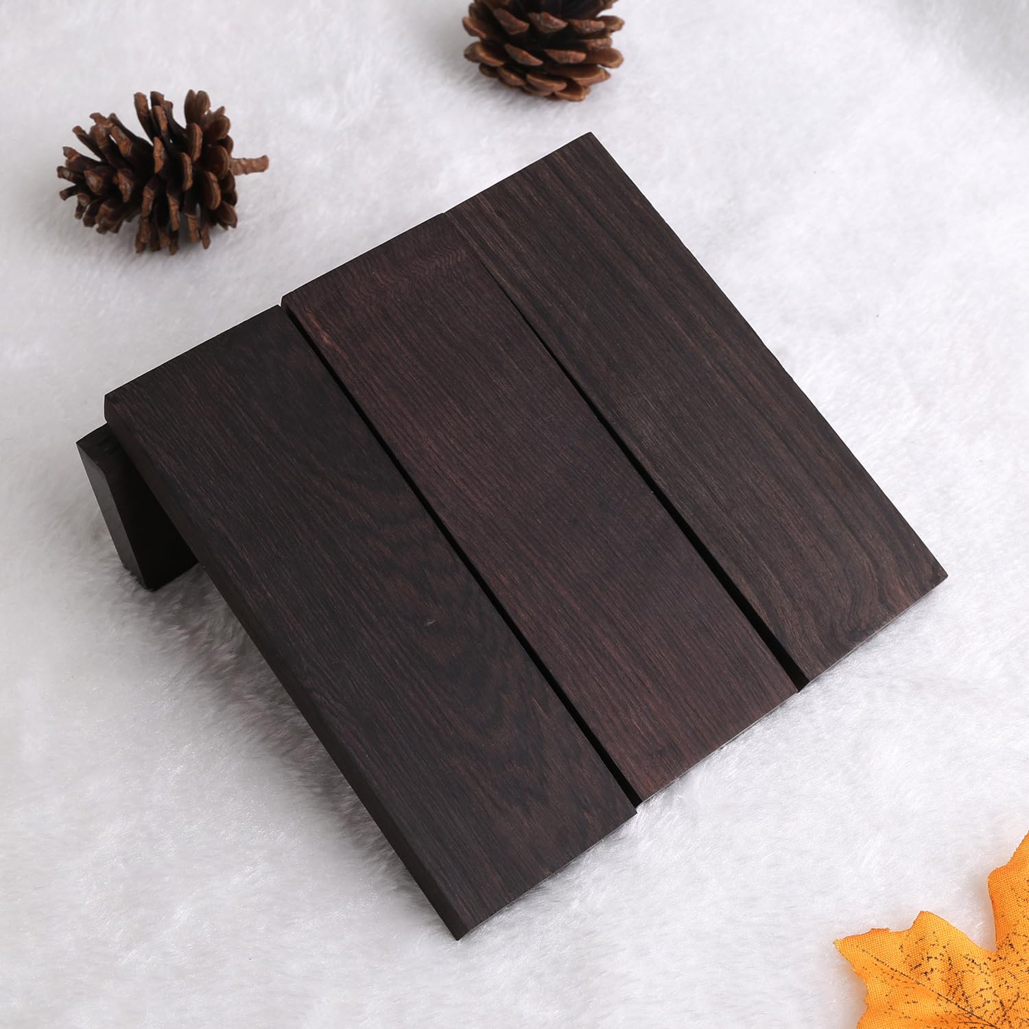 4 Pièces MX0126D Échelles de Couteau en Ébène Échelles de Poignée en Bois Lisse Bricolage Accessoires de Instrument de Musique Incrustations 120 X 40 X 10 Mm