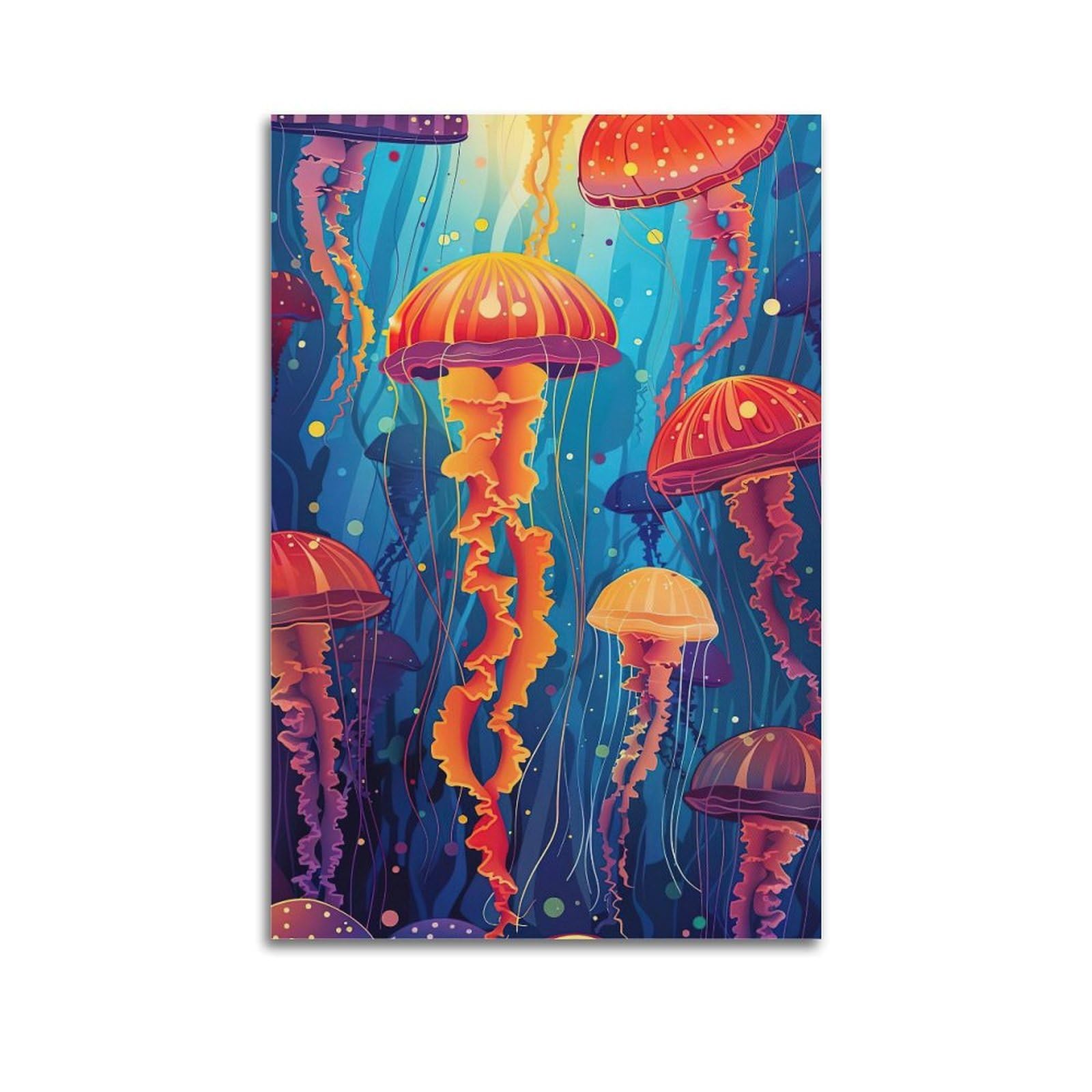 WPHSFX Marine Animal Poster Wonderful Jellyfish Dream Poster Decorative Painting Canvas Wall Posters And Art Picture Print Modern Family Bedroom Decor Posters 20x30inch(50x75cm)