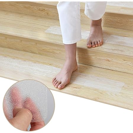 Amazon 階段マット 滑り止めテープ 階段滑り止め粘着テープ 屋内屋外 スリップ防止 転倒防止 強粘着力 自由カット 無毒材料peva製 貼り付けやすい スクレーパー付き 15枚 廊下敷き 階段マット オンライン通販