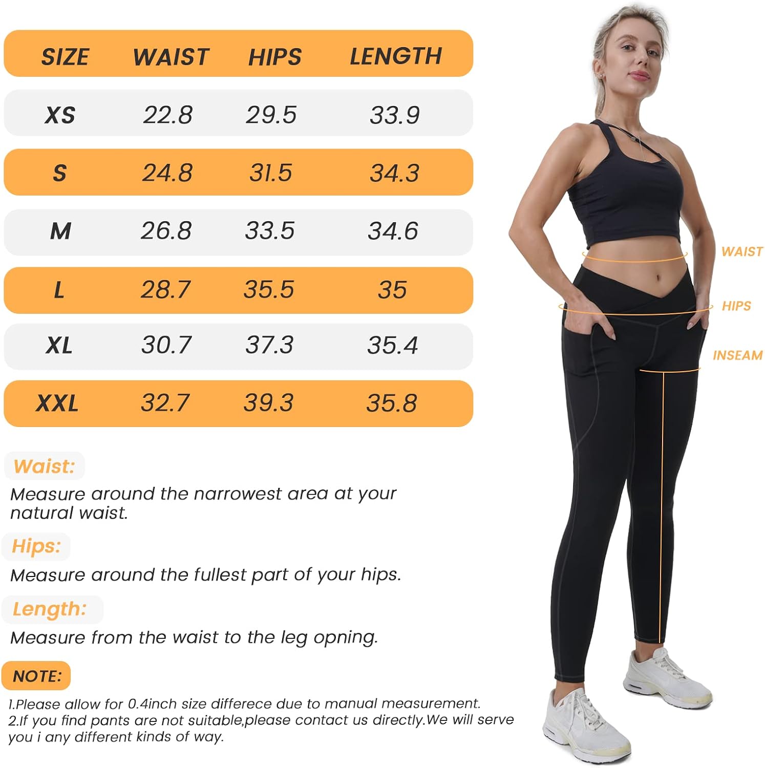 Women V Front Cross Waist Yoga Leggings 