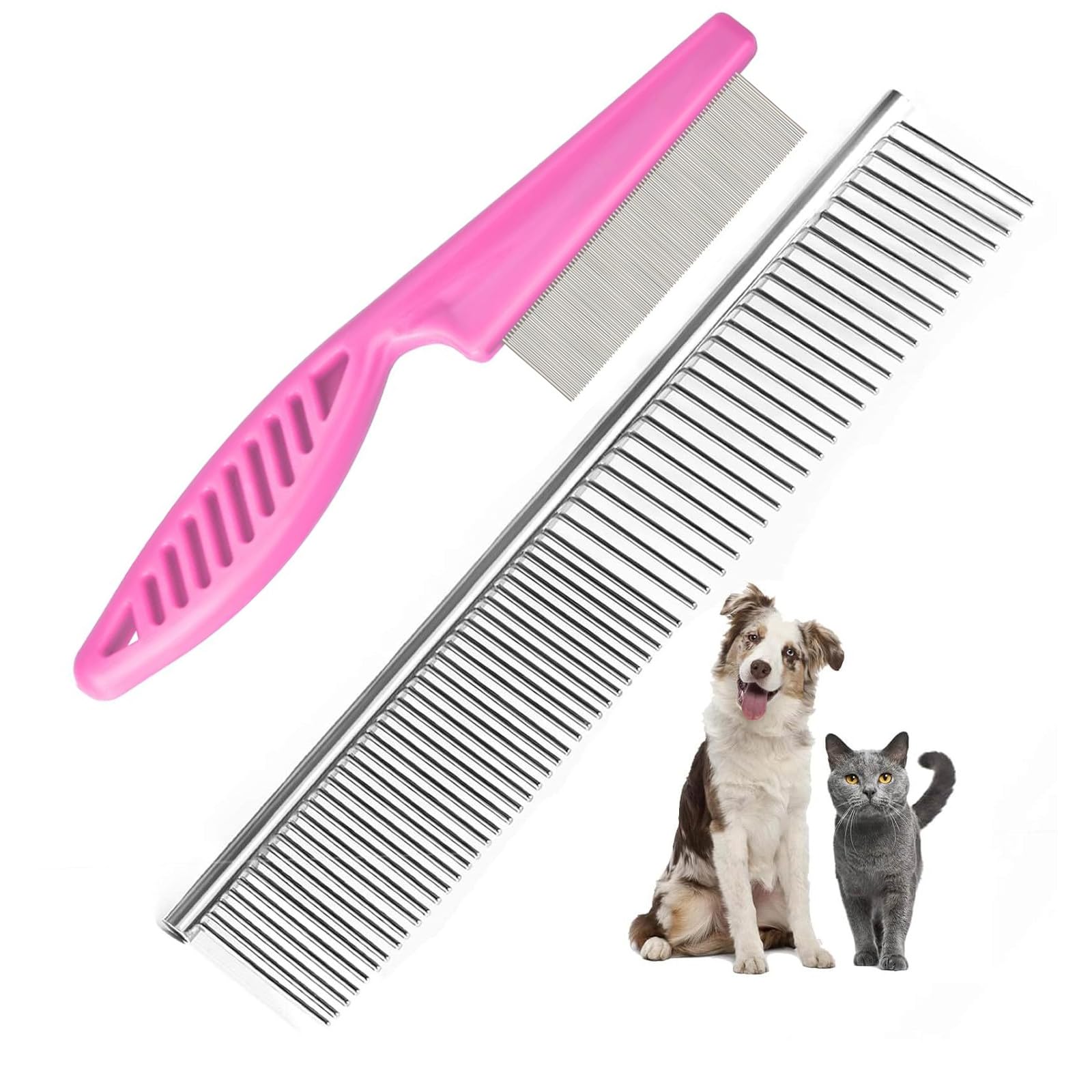 Pets Grooming Comb Kit for Small Dogs Puppies for Tear Stain Remover 2-in-1 with Round Teeth to Remove Knots Crust Mucus by - Image 3