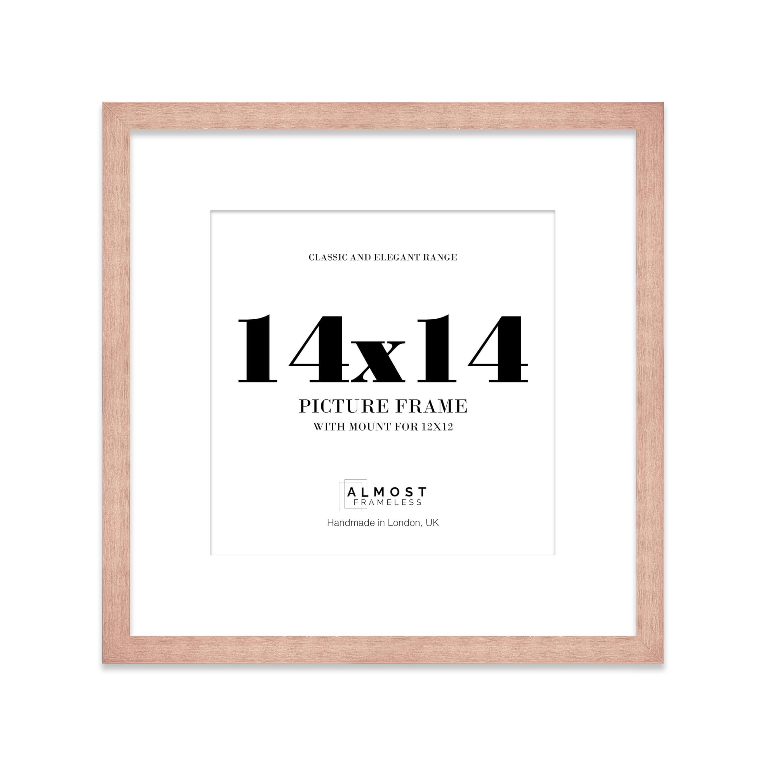 14x14 Bronze Picture Frame with Mount for 12x12 Photos, Prints - Modern Square Wall Frame, 1 Pack
