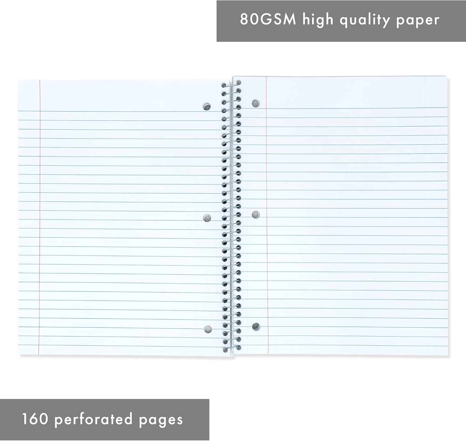 Pukka Pad, Single Subject Basics Notebook 15 Pack – 10.5 x 7.5in –Wire Bound Notepads with 160 Pages, 80 Sheets of 80GSM Paper – Features 3-Hole Punch Margins and Clear Polypropylene Cover