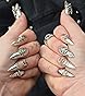 ZOKLU 120 Pcs Silver Nail Charms – 3D Acrylic Silver Cross Charms for Nails with Curved Back, Secure Fit on Press-On, Gel, and Acrylic Nails – for Gothic, Party, Festival, Salon, DIY & Professional Manicure