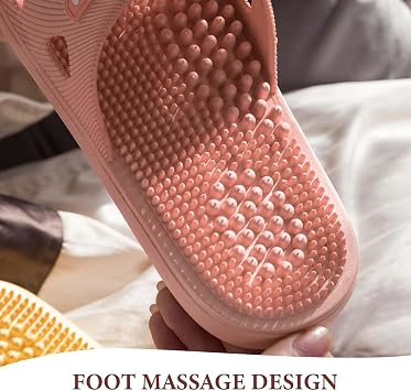 Zimoer Foot Massage Slippers Acupressure Massage Shoes for Men Women, Non-Slip Slippers Sandals Foot Massager for Plantar Fasciitis, Relieves Fatigue, Promotes Blood Circulation (Pink, 36)