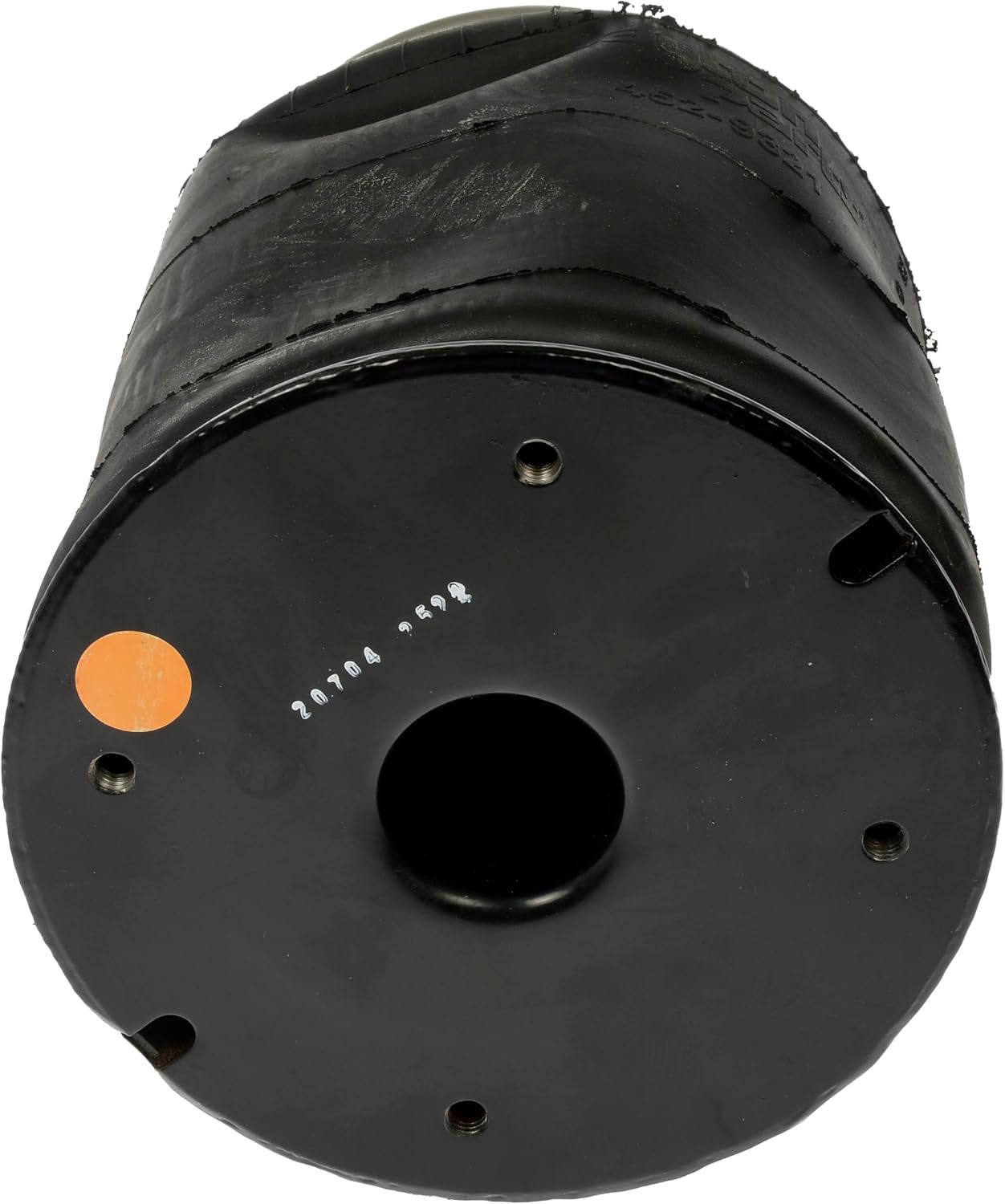 Dayton Parts 452-9321L Air Spring, Rolling Lobe, Steel Piston, 16.93" Static Height, 9" Top Plate Diameter, 10.24" Piston Diameter, Two Stud Top Plate, Four Hole Piston