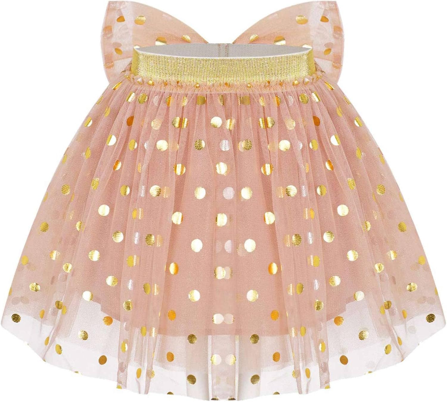 ranrann Baby Girls Sparkling Princess Layered Dance Skirt Dress Up Tulle Tutu Skirt with Bow at Waist