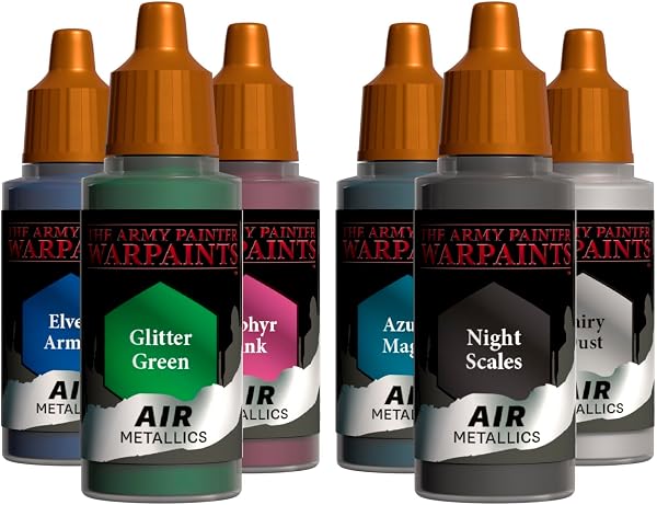 The Army Painter, Air Triads Fantasy Metallics – Peintures métalliques prêtes pour aérographe avec 6 x 18 ml de peintures acryliques pré-diluées – Peintures Air pour figurines D&D et Warhammer - 1