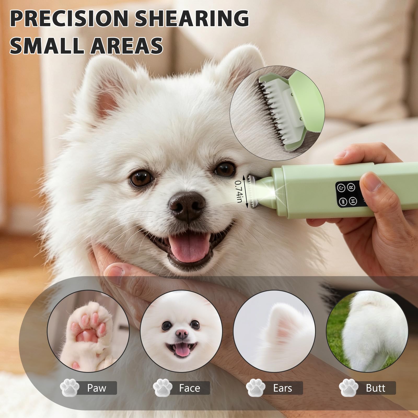 Molinillo de uñas y recortador de patas 2 en 1 para perros y gatos | Molinillo de uñas y cortaúñas para mascotas con luces LED, seguro y sin estrés, ideal para mascotas pequeñas a grandes