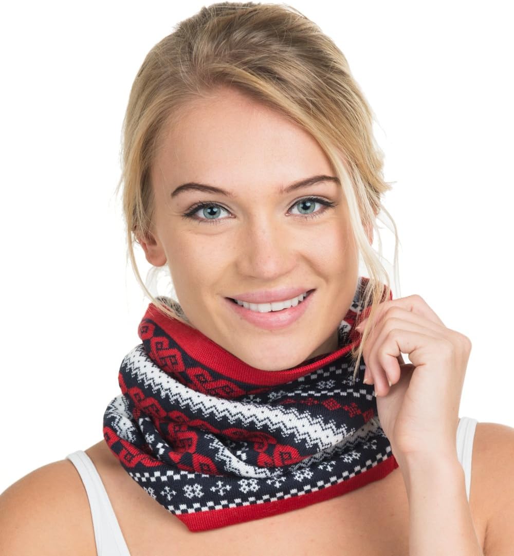 Norwegian Womens 100% Merino Wool Nordic Rings Neckwarmer Scarf