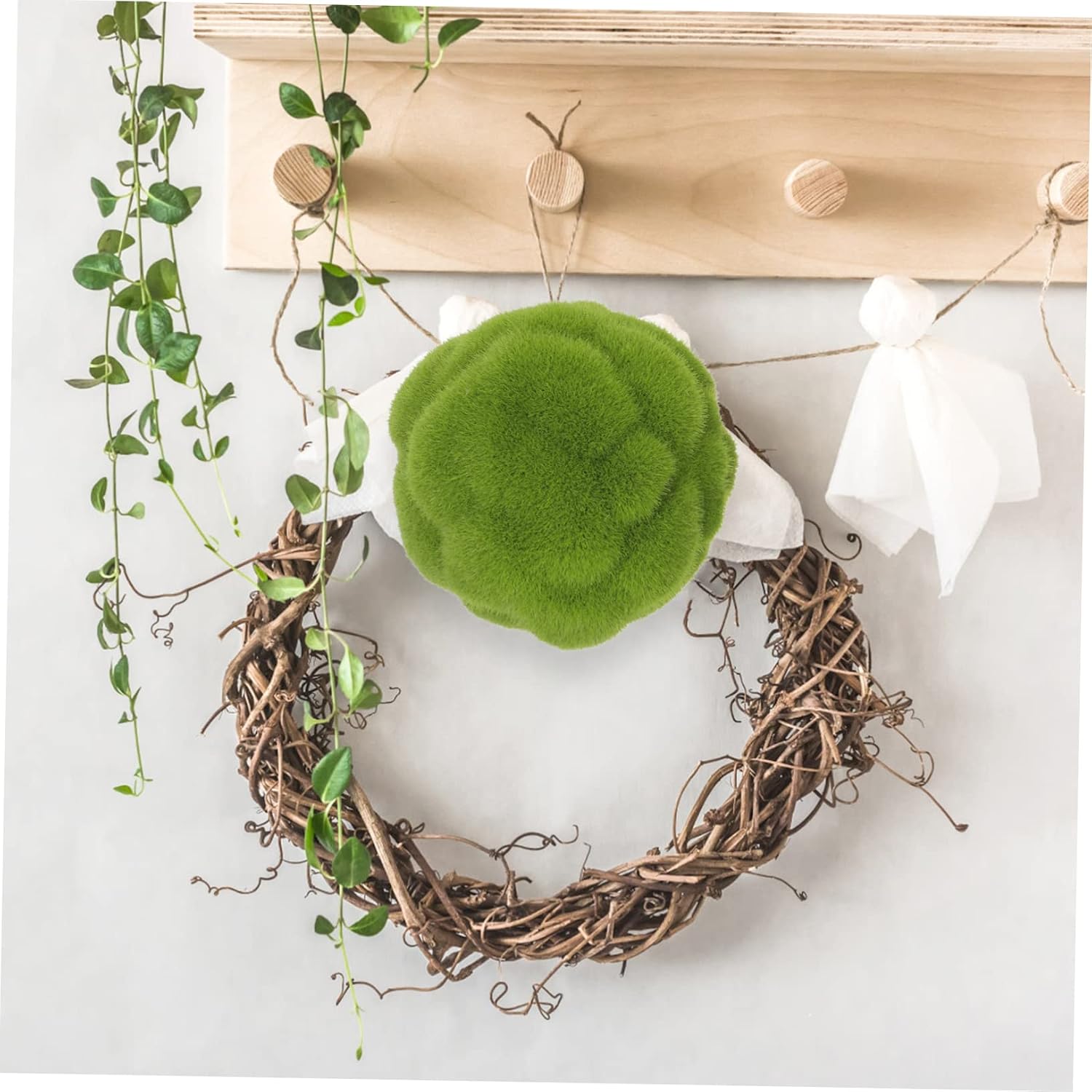 2pcs Balls Decorative for Bowl Decors Moss Desk Decor Garden Mossy Ball