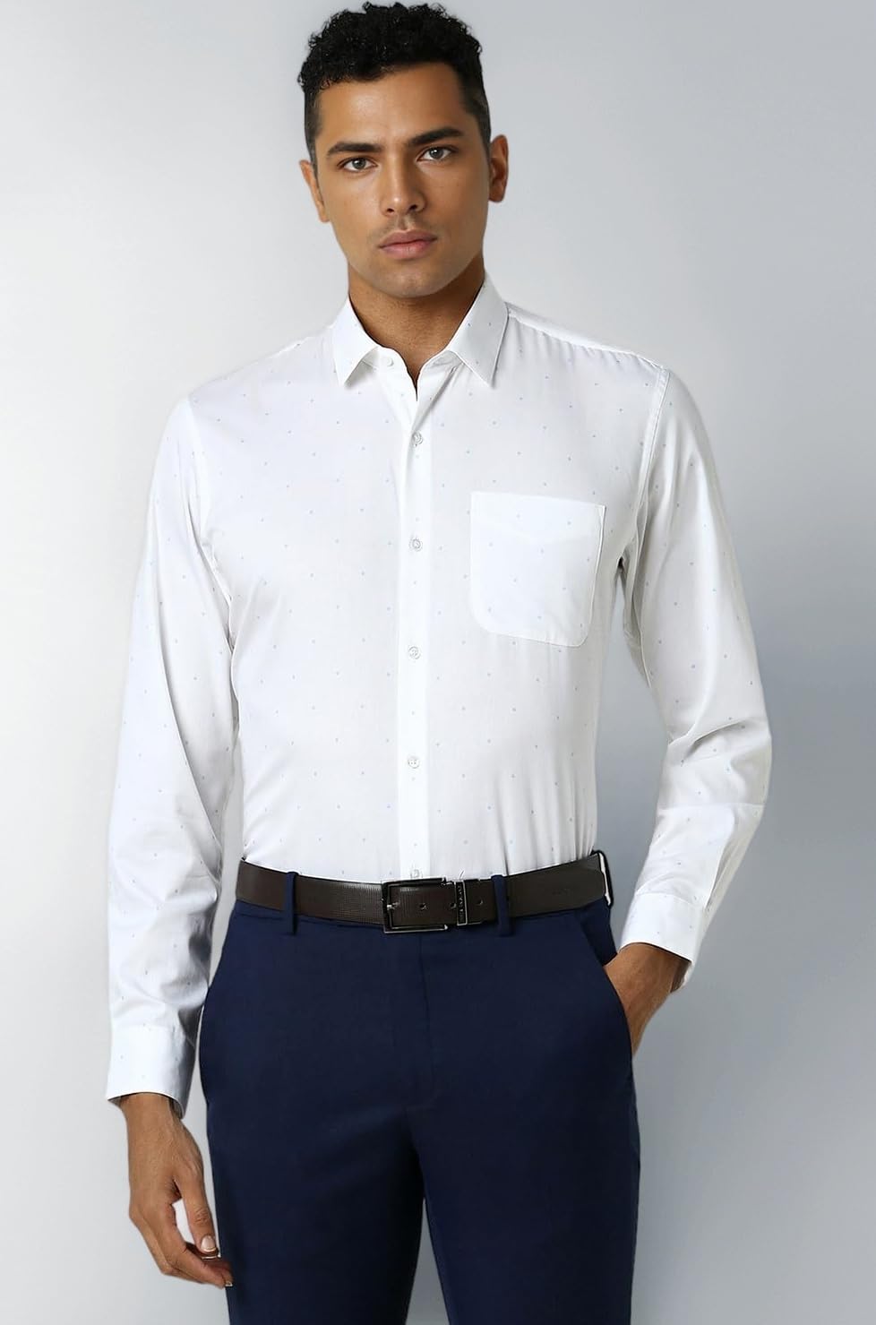 Peter England Men's Cotton Print Slim Fit Shirt