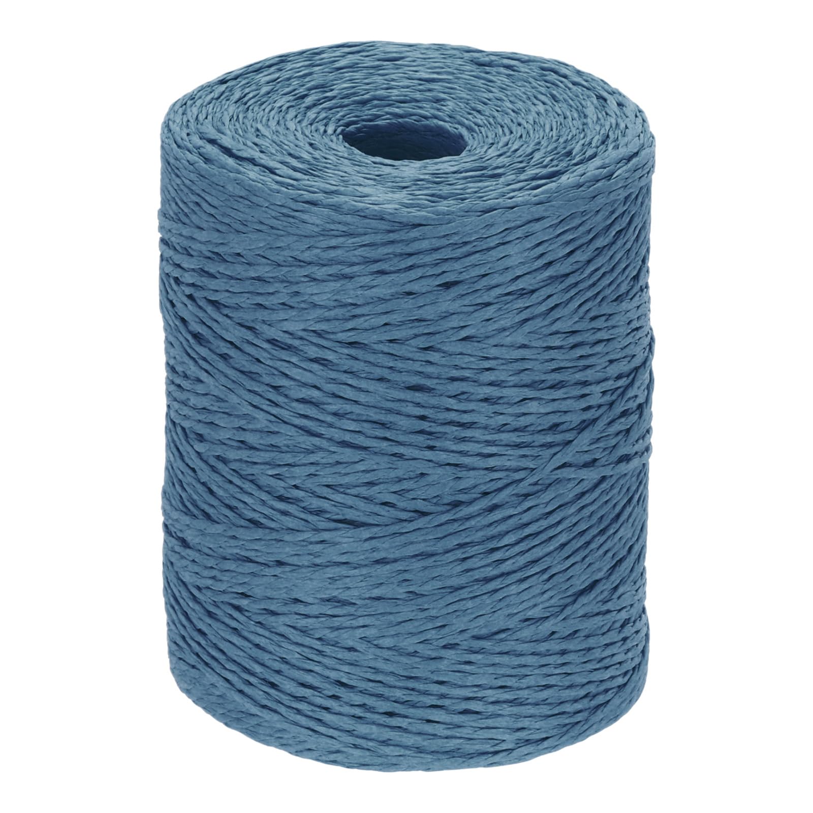 PATIKIL Natural Cotton Raffia Yarn 328 Yard, Crochet Raffia Paper Ribbon for DIY Sun Hat Beach Bag Crochet Yarn Wrapping Knitting, Navy Blue