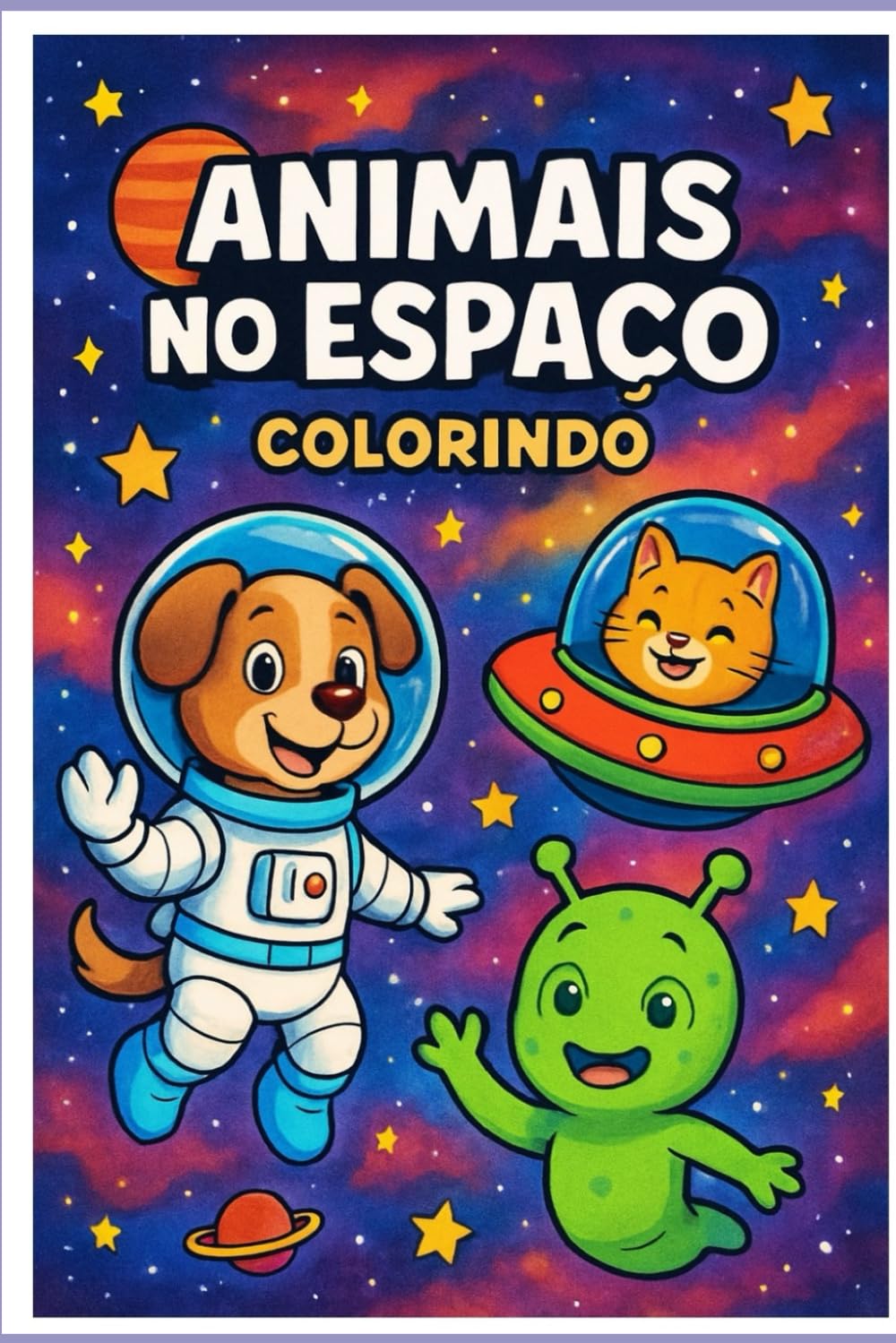 Animais no espaço: colorindo