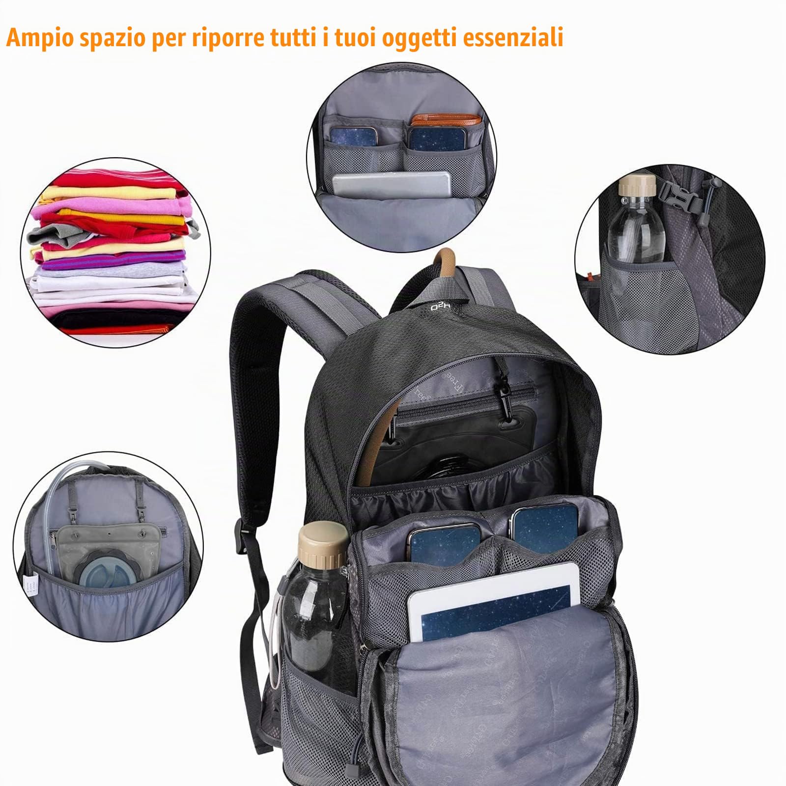 G4Free Zaino da trekking impermeabile da 35 litri, zaino da trekking per campeggio, escursionismo, arrampicata, con copertura antipioggia