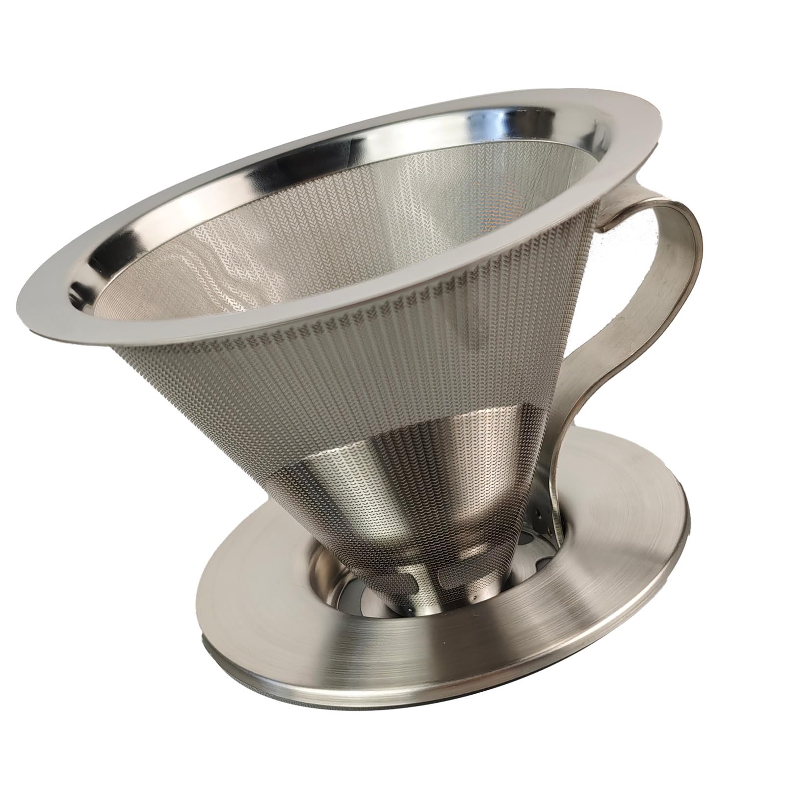 Elnwnnkc Stainless Steel Coffee Dripper Hand Drip Coffee Maker Stainless Steel Filter Cup Manual Filter for Home Use Dripper