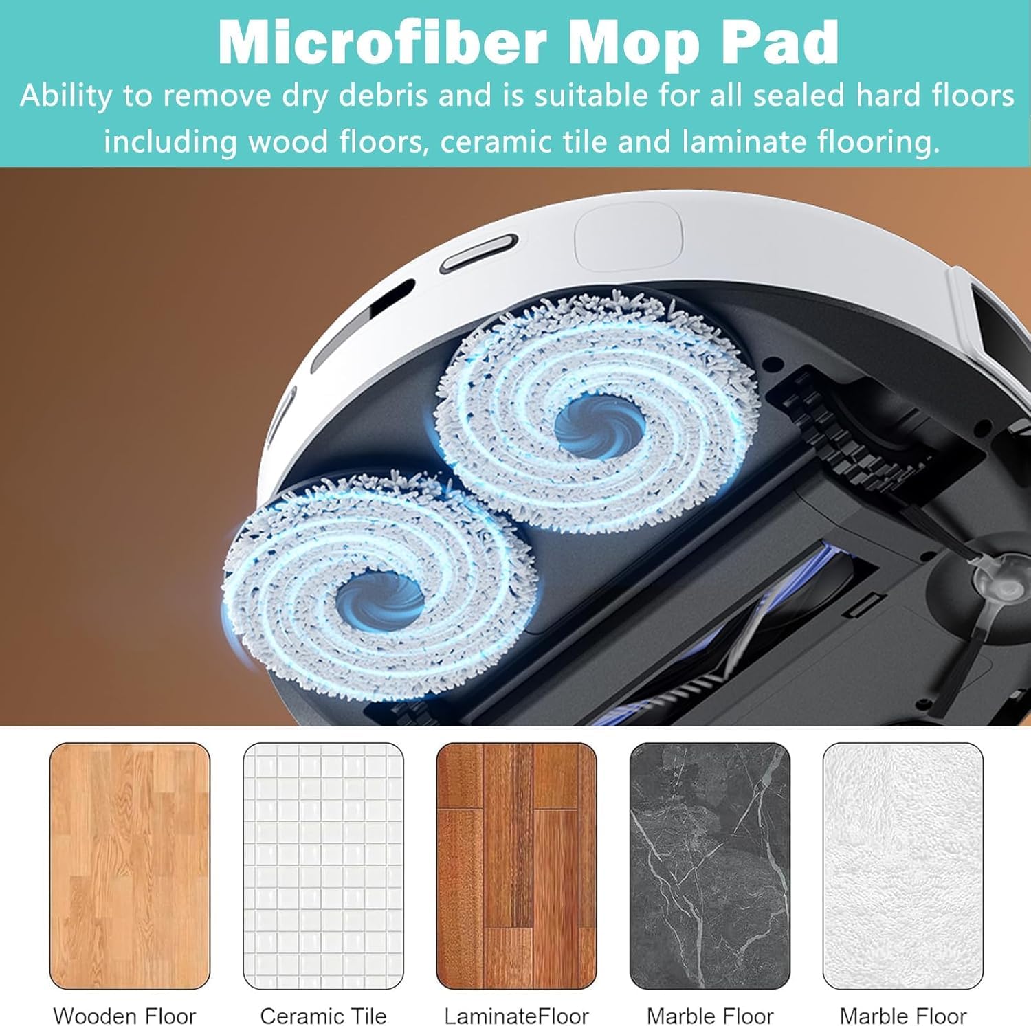 25 Pack Replacement Parts for Lefant M3 Robot Vacuum Cleaner Accessories, 2 Main Brush, 6 Side Brushes, 4 Mop Pads, 6 Filters, 6 Dust Bags,1 Cleaning Brush