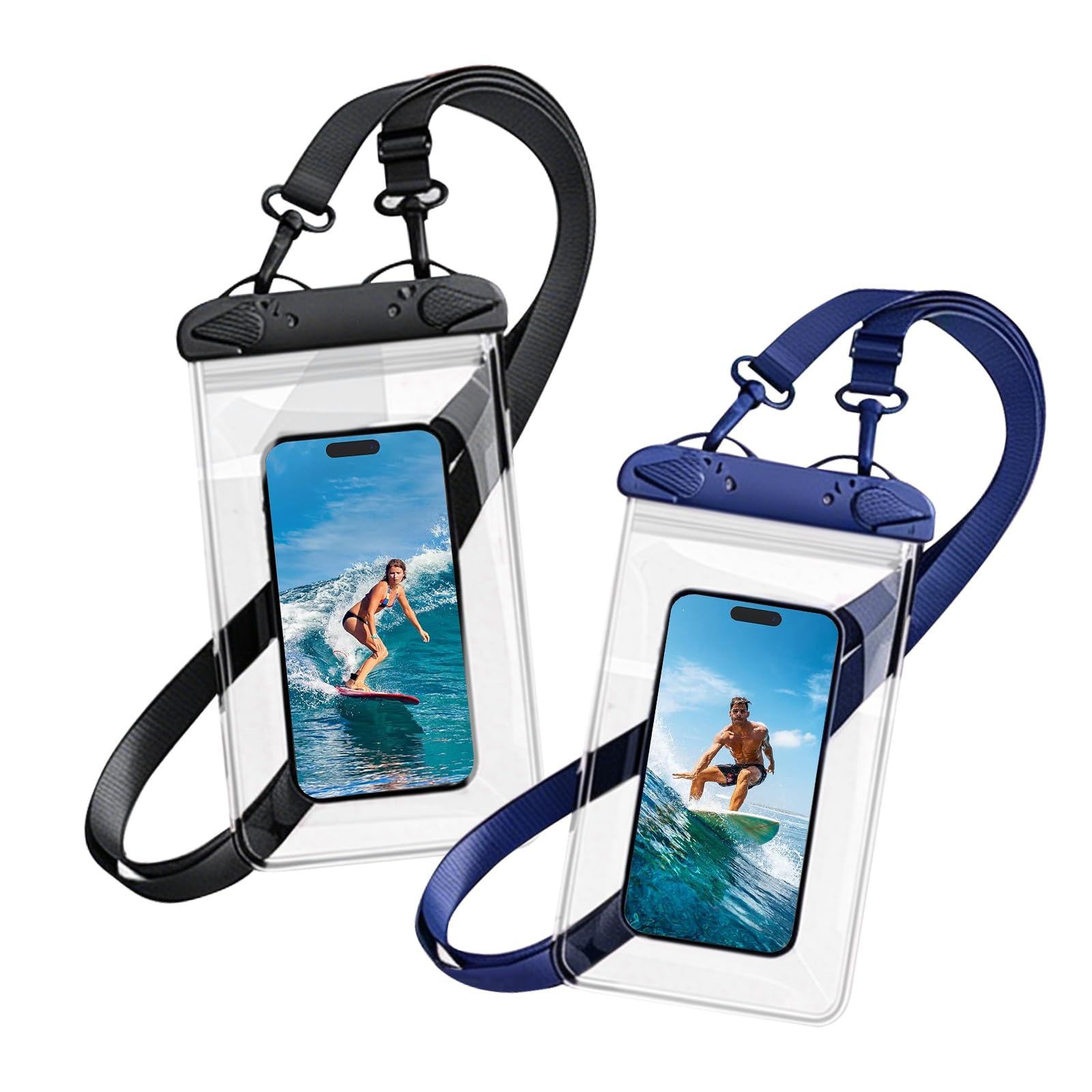 ポクミル スマホ 防水ケース 2枚セット 防水スマホケース スマホ 携帯防水ケース スマホ用 最大8インチ対応 IPX8+ 防水性能強化 ぼうすい 指紋認証/顔認証 ストラップ付き 長さ調整可能 両手解放 お風呂 スマホ 潜水 水中撮影 釣り 海 プール 山登り 温泉適用