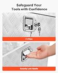 VEVOR Trailer Tongue Box, 39" x 16.5" x 12" Aluminum Trailer Tongue Tool Box, Heavy Duty Storage Organizer with Lock & Keys, Utility Tool Chest for Pickup Truck Bed, RV, SUV, Off-Road Vehicle, Silver