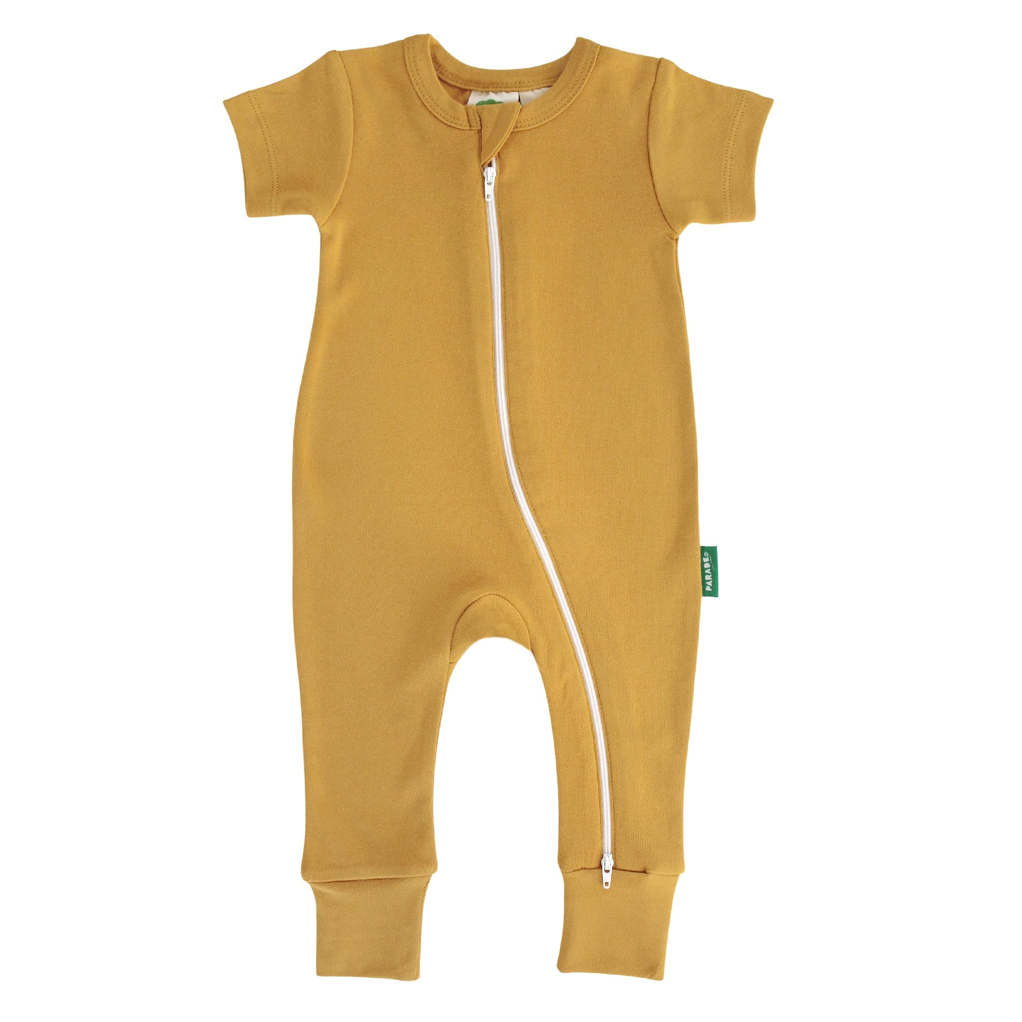 Essential Basics '2-Way' Zip Romper - Short Sleeve Ochre 18-24 Months