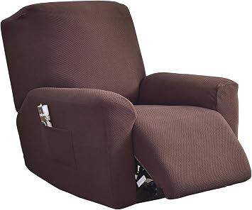 4 Piece Recliner Slipcovers, Stretch Recliner Chair Slipcovers, Recliner Sofa Covers with Pockets, 1 Seat, Sloth Kid Furniture Protector, Stretch Sofa Slipcover for Living Room Color #18