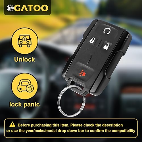 Miniatura 2 de Llavero de repuesto para control remoto de entrada sin llave para Chevy Colorado Chevrolet Silverado GMC Sierra 1500 2500 3500 Canyon 2014 2015 2016